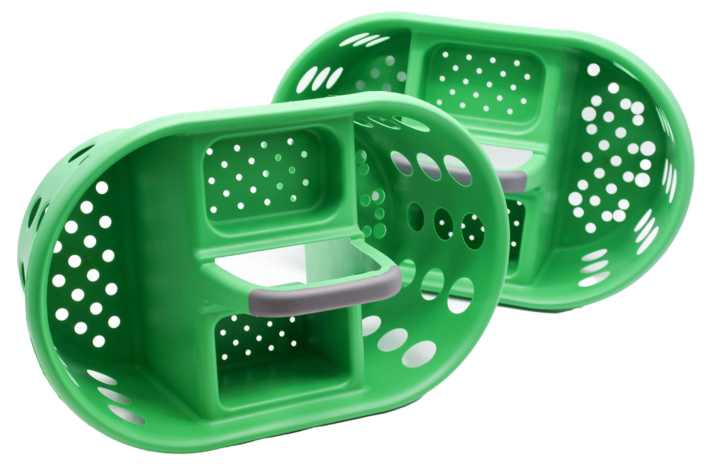 Shower Caddy with Handle 2-Pack Plastic Bathroom Storage Organizer, Green Made in the USA