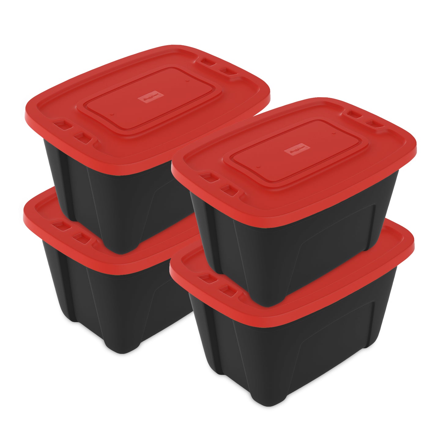 Simplykleen-4-Pack Christmas Storage Totes with Lids (Red/Green), 18-Gallon (72-Quart) Organization Bins, 25.50" x 17.00" x 15.25", Holiday Organizer, Plastic Storage Container Nearly Unbreakable  Made in the USA