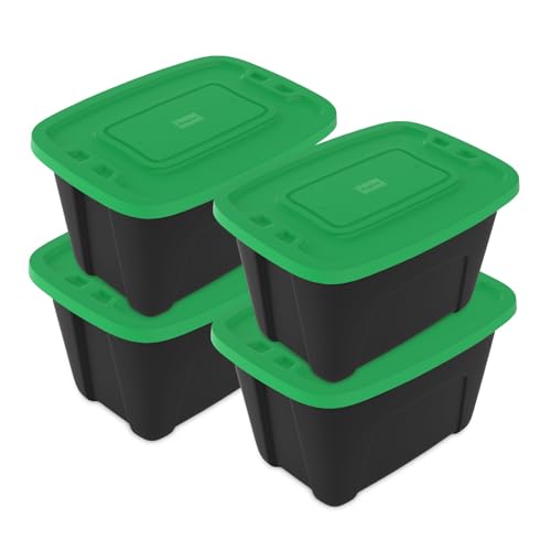 Simplykleen-4-Pack Christmas Storage Totes with Lids (Red/Green), 18-Gallon (72-Quart) Organization Bins, 25.50" x 17.00" x 15.25", Holiday Organizer, Plastic Storage Container Nearly Unbreakable  Made in the USA