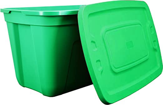 Simplykleen-18Gal 72Qt Plastic Storage Containers Bins with Lids, Stackabl Storage Bins, Nestable Organizer, Plastic Storage Totes feor Christmas Holiday, Made in the USA (Green, 4 Packs)
