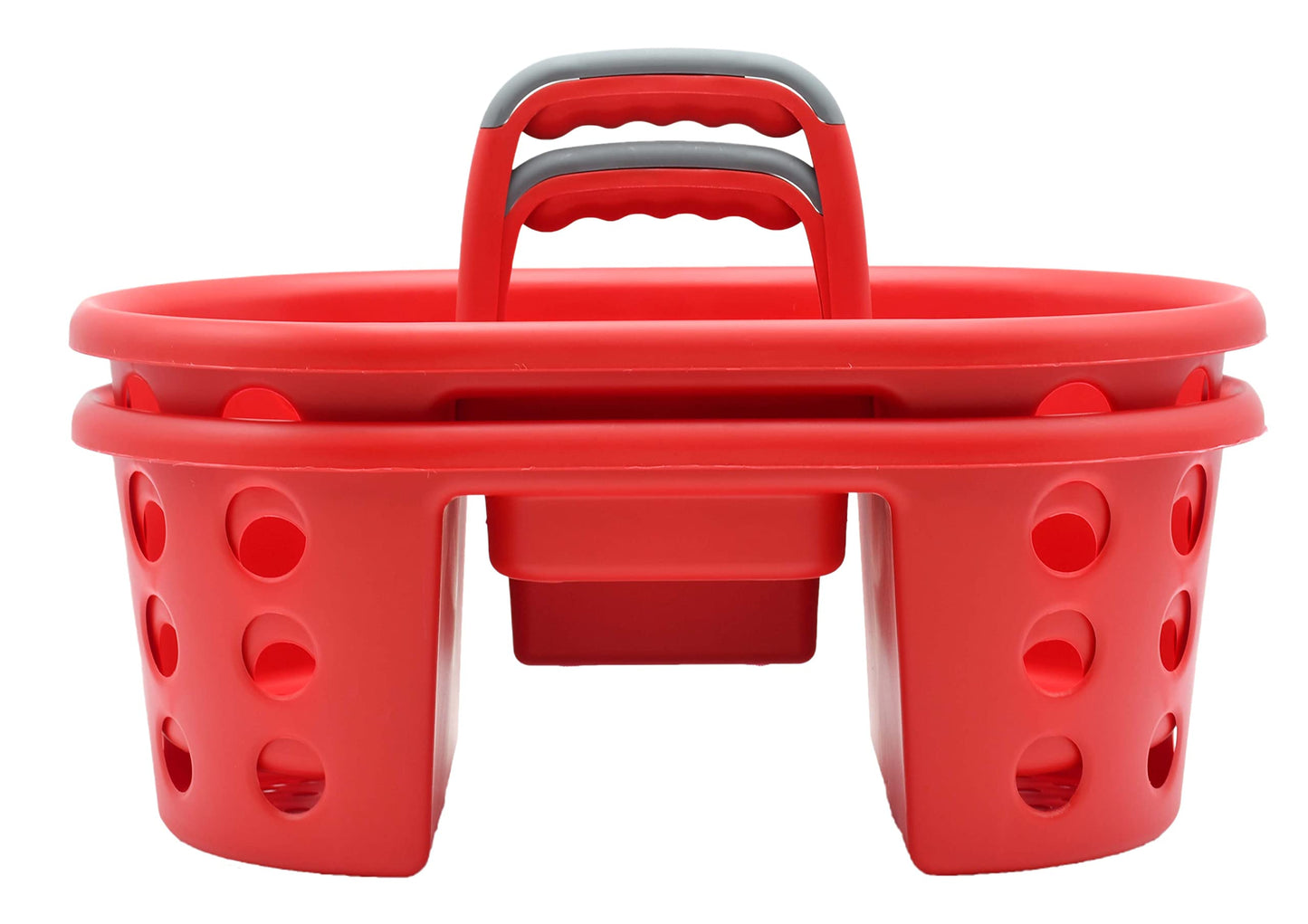Shower Caddy with Handle 2-Pack Plastic Bathroom Storage Organizer, Red  Made in the USA